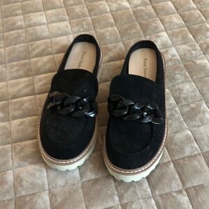Franco Sarto Black Suede Loafers